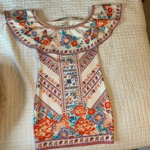 White Floral Bodycon Dress